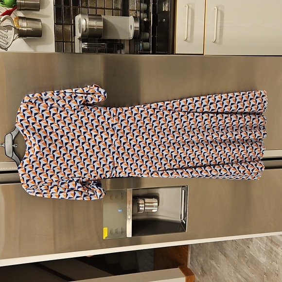 DIANE VON FURSTENBERG Koren Reversible Mesh Midi Dress Geometric/Floral  Large - mordernwear.com